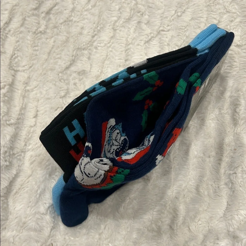 Rick and Morty Festive holiday Black and Blue Socks 2 pairs